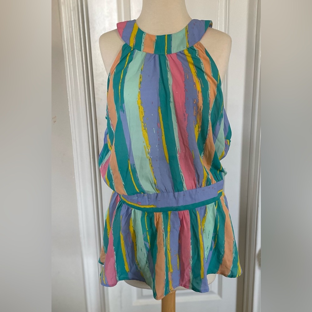 Ashley Stewart Multicolor Sleeveless Top NWT size 12